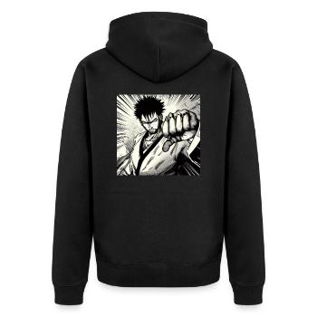 Karate Judo Japan Japanese - Unisex Premium Organic Zip Hoodie - black - Back - Nico (187cm)