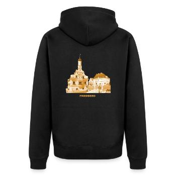 Friedberg Bayern Rathaus Schwaben Aichach - Unisex Premium Bio Zip Hoodie - Schwarz - Hinten - Nico (187cm)