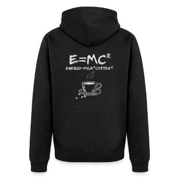 E MC2 Funny Science Coffee Café au lait énergétique - Veste à capuche bio Premium Unisexe - noir - Dos - Nico (187cm)