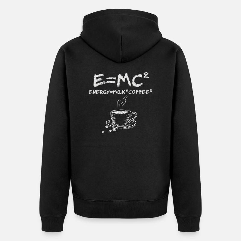E MC2 Funny Science Coffee Café au lait énergétique - Veste à capuche bio Premium Unisexe - noir