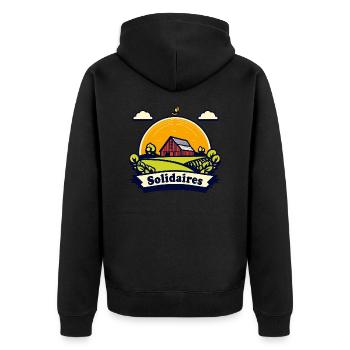 Support for Farmers #4 - Unisex Premium Organic Zip Hoodie - black - Back - Nico (187cm)
