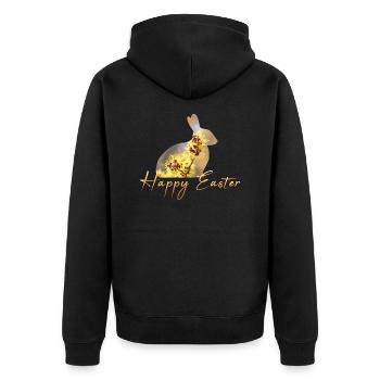 Joyeux lapin de Pâques - Veste à capuche bio Premium Unisexe - noir - Dos - Nico (187cm)