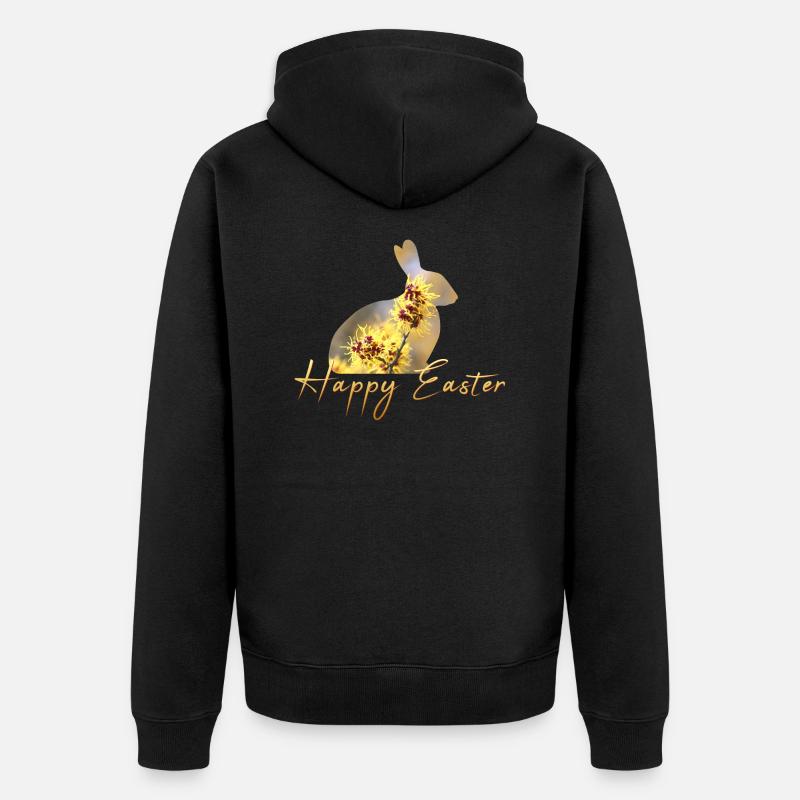 Joyeux lapin de Pâques - Veste à capuche bio Premium Unisexe - noir