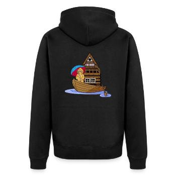 Fille Bateau Bateau Voyage Aventure - Veste à capuche bio Premium Unisexe - noir - Dos - Nico (187cm)