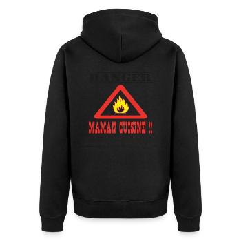 Danger maman cuisine - Veste à capuche bio Premium Unisexe - noir - Dos - Nico (187cm)
