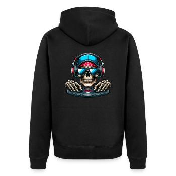 Crâne DJ - Veste à capuche bio Premium Unisexe - noir - Dos - Nico (187cm)