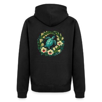Tortue marine - Veste à capuche bio Premium Unisexe - noir - Dos - Nico (187cm)