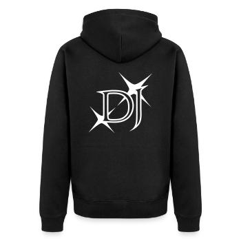 DJ Star Mixer DJ Dance Party Music Logo - Unisex Premium Organic Zip Hoodie - black - Back - Nico (187cm)
