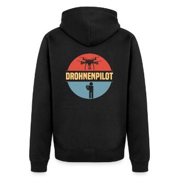 Drone Pilot RC Drone Quadcopter - Unisex Premium Organic Zip Hoodie - black - Back - Nico (187cm)