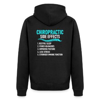 Chiropractic Side Effects Chiropractor Physical Th - Unisex Premium Bio Zip Hoodie - Schwarz - Hinten - Nico (187cm)