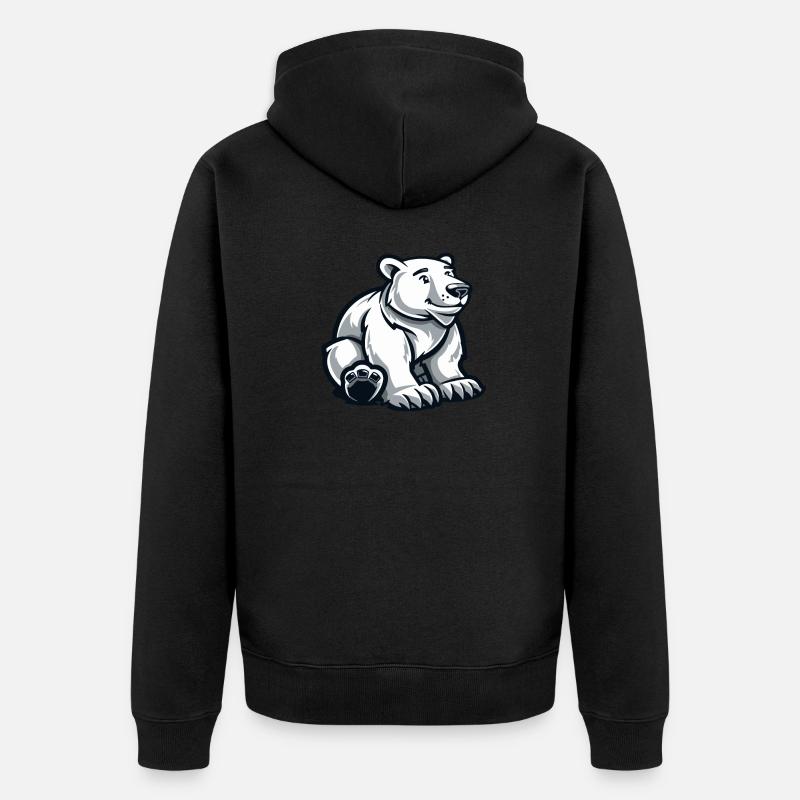 ours blanc - Veste à capuche bio Premium Unisexe - noir