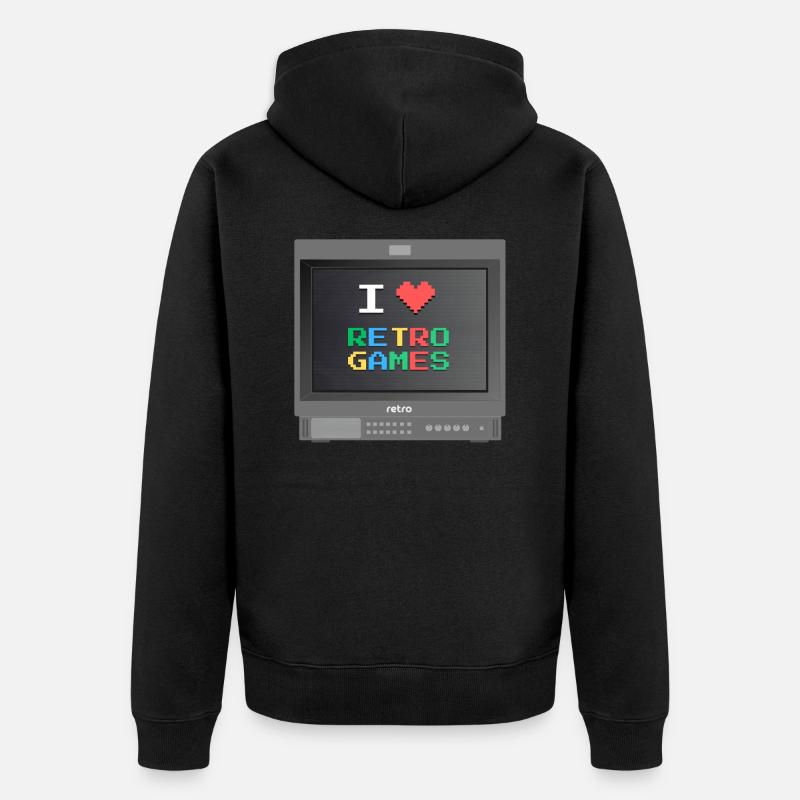 PVM Lover - Retrogames (Schwarz) - Unisex Premium Bio Zip Hoodie - Schwarz