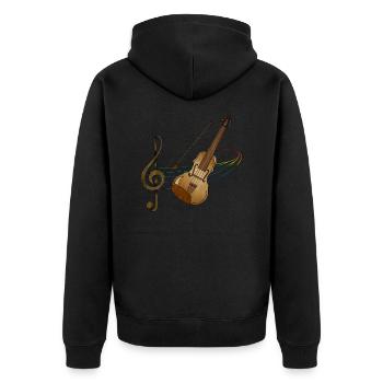 Violin - Unisex Premium Organic Zip Hoodie - black - Back - Nico (187cm)