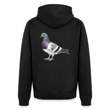 Dove - Unisex Premium Organic Zip Hoodie - black - Back - Nico (187cm)