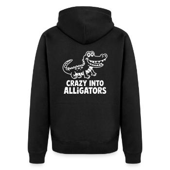 Niedliche Alligator-Alligatoren - Unisex Premium Bio Zip Hoodie - Schwarz - Hinten - Nico (187cm)