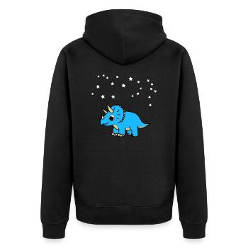 Starry Sky Dino - Unisex Premium Organic Zip Hoodie - black - Back - Nico (187cm)