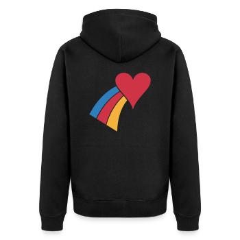 Coeur Arc-en-Ciel - Veste à capuche bio Premium Unisexe - noir - Dos - Nico (187cm)