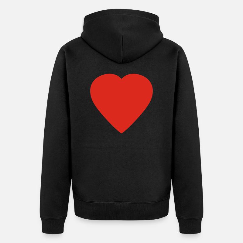 Amour du cœur rouge - Veste à capuche bio Premium Unisexe - noir