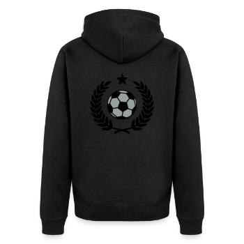 Lorbeerkranz (Fußball) 02 - Unisex Premium Bio Zip Hoodie - Schwarz - Hinten - Nico (187cm)