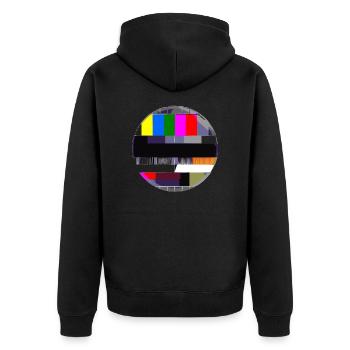 Testbild TV 90er 80er Fernsehen Retro Geschenkidee - Unisex Premium Bio Zip Hoodie - Schwarz - Hinten - Nico (187cm)