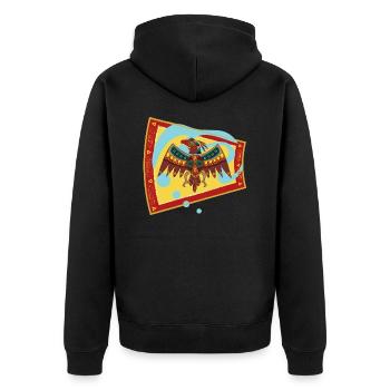 Falke - Unisex Premium Bio Zip Hoodie - Schwarz - Hinten - Nico (187cm)
