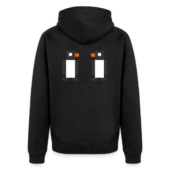Digitale Pinguine - Unisex Premium Bio Zip Hoodie - Schwarz - Hinten - Nico (187cm)