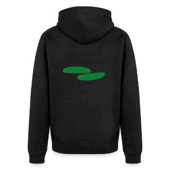 gucken nicht anfassen Gurke - Unisex Premium Bio Zip Hoodie - Schwarz - Hinten - Nico (187cm)