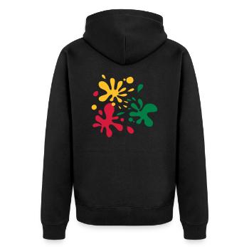 Paint Splats - Unisex Premium Organic Zip Hoodie - black - Back - Nico (187cm)