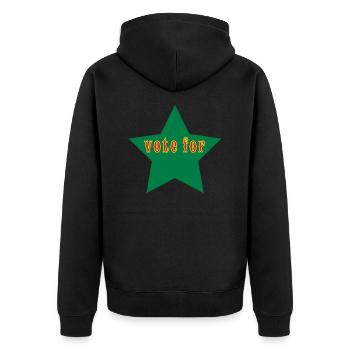 vote_for_ - Unisex Premium Bio Zip Hoodie - Schwarz - Hinten - Nico (187cm)