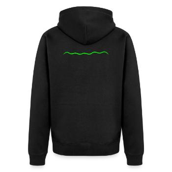 Vert / vagues - Veste à capuche bio Premium Unisexe - noir - Dos - Nico (187cm)