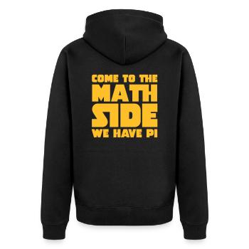 Come To The Math Side - Unisex Premium Organic Zip Hoodie - black - Back - Nico (187cm)