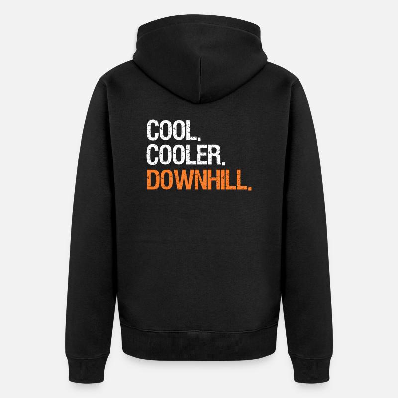 Downhill - Unisex Premium Bio Zip Hoodie - Schwarz