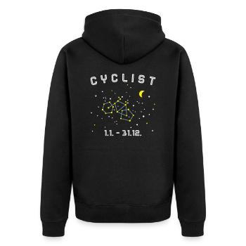 Sternzeichen Cyclist Radler Fahrrad Sternbild - Unisex Premium Organic Zip Hoodie - black - Back - Nico (187cm)