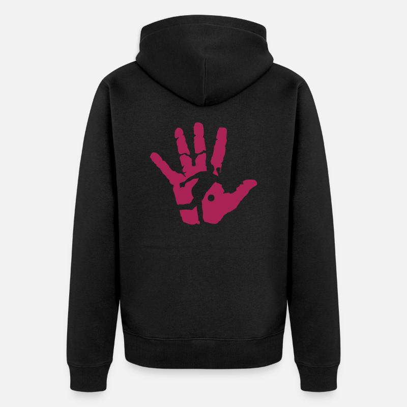 Hand bowling - Unisex Premium Bio Zip Hoodie - Schwarz