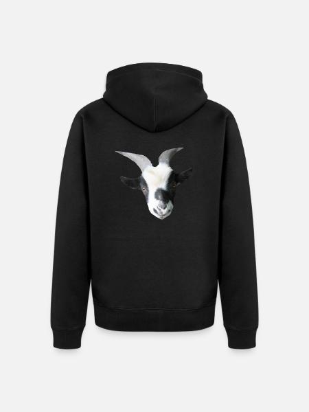 Robin the billy goat - Unisex Premium Organic Zip Hoodie - black
