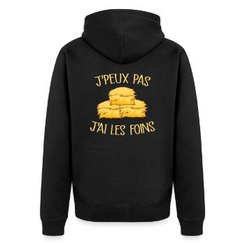 Je Peux Pas J'ai Les Foins - Veste à capuche bio Premium Unisexe - noir - Dos - Nico (187cm)