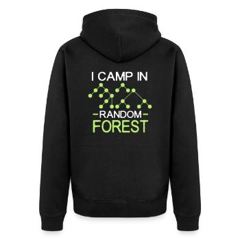 i camp in random forest white - Unisex Premium Organic Zip Hoodie - black - Back - Nico (187cm)