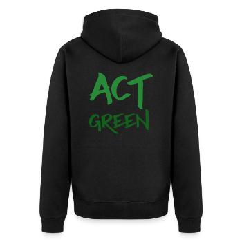 Act Green - Ecology Act Green - Unisex Premium Organic Zip Hoodie - black - Back - Nico (187cm)
