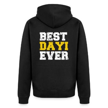 Best Dayi Ever Onkel Türkei Türkisch Türkiye - Unisex Premium Bio Zip Hoodie - Schwarz - Hinten - Nico (187cm)