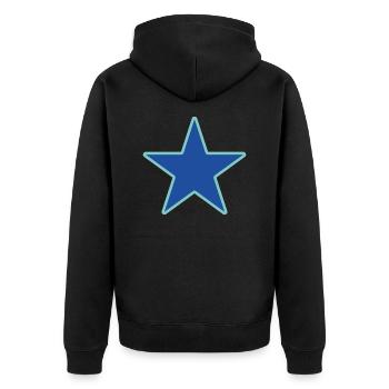 stern - Unisex Premium Bio Zip Hoodie - Schwarz - Hinten - Nico (187cm)