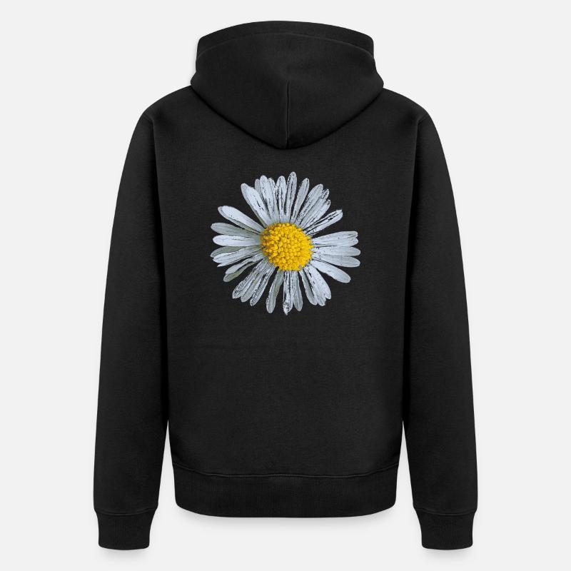 Fleur Marguerites fleurs Design 01 - Veste à capuche bio Premium Unisexe - noir
