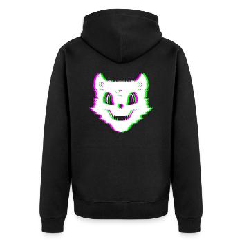 Méchant chat Techno Rave Halloween Trip - Veste à capuche bio Premium Unisexe - noir - Dos - Nico (187cm)