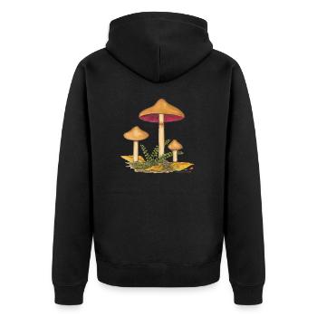 Blutblättriger Hautkopf - Unisex Premium Bio Zip Hoodie - Schwarz - Hinten - Nico (187cm)