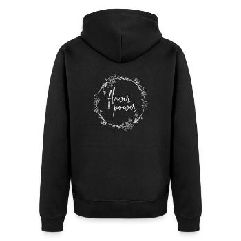 Le flower power - Veste à capuche bio Premium Unisexe - noir - Dos - Nico (187cm)