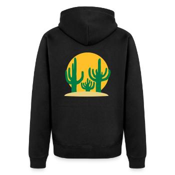 Sun 3 Cactus Desert - Unisex Premium Organic Zip Hoodie - black - Back - Nico (187cm)