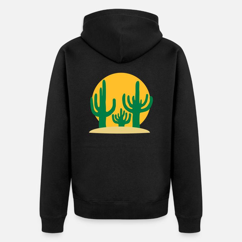 Soleil 3 Cactus Désert - Veste à capuche bio Premium Unisexe - noir