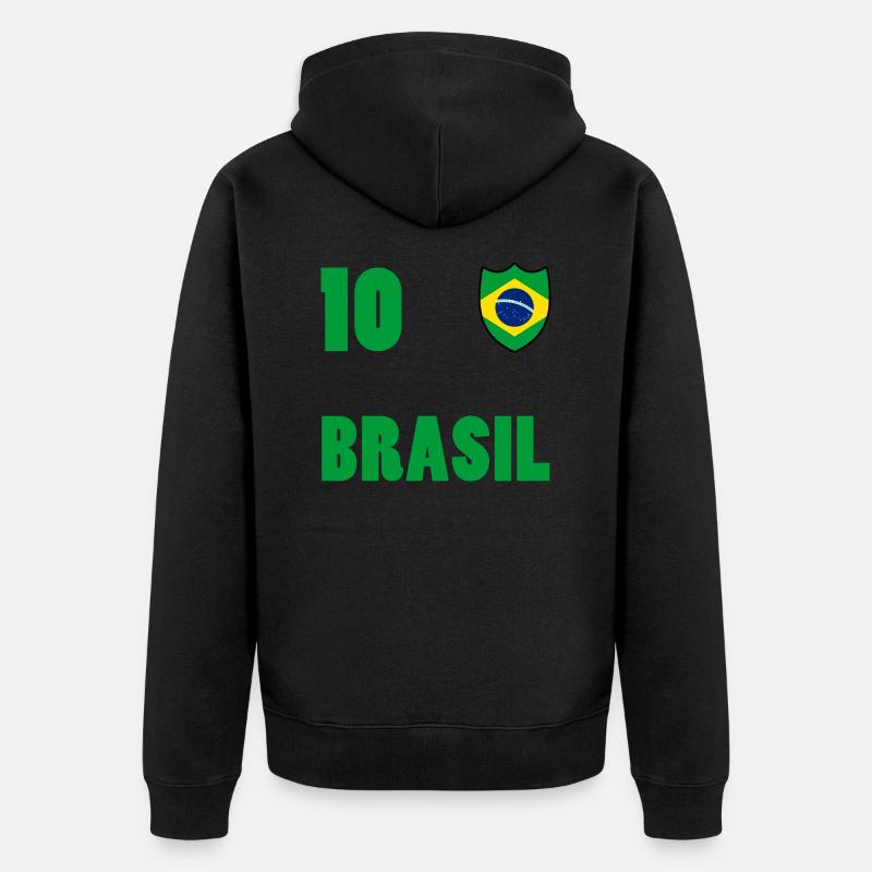 Maillot brésil 10 - Veste à capuche bio Premium Unisexe - noir