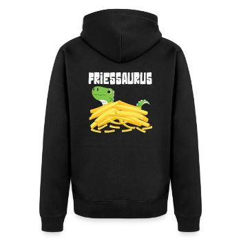 frites et dino Frites Cadeau - Veste à capuche bio Premium Unisexe - noir - Dos - Nico (187cm)