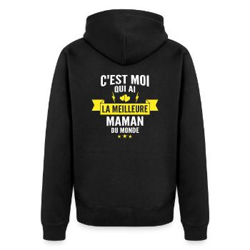 c est moi qui ai la meilleure maman du monde - Veste à capuche bio Premium Unisexe - noir - Dos - Nico (187cm)