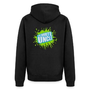 im the favorite uncle - Unisex Premium Bio Zip Hoodie - Schwarz - Hinten - Nico (187cm)